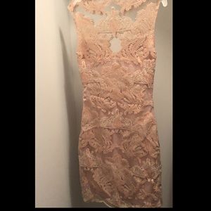 NWT shimmery lace light pink dress, S